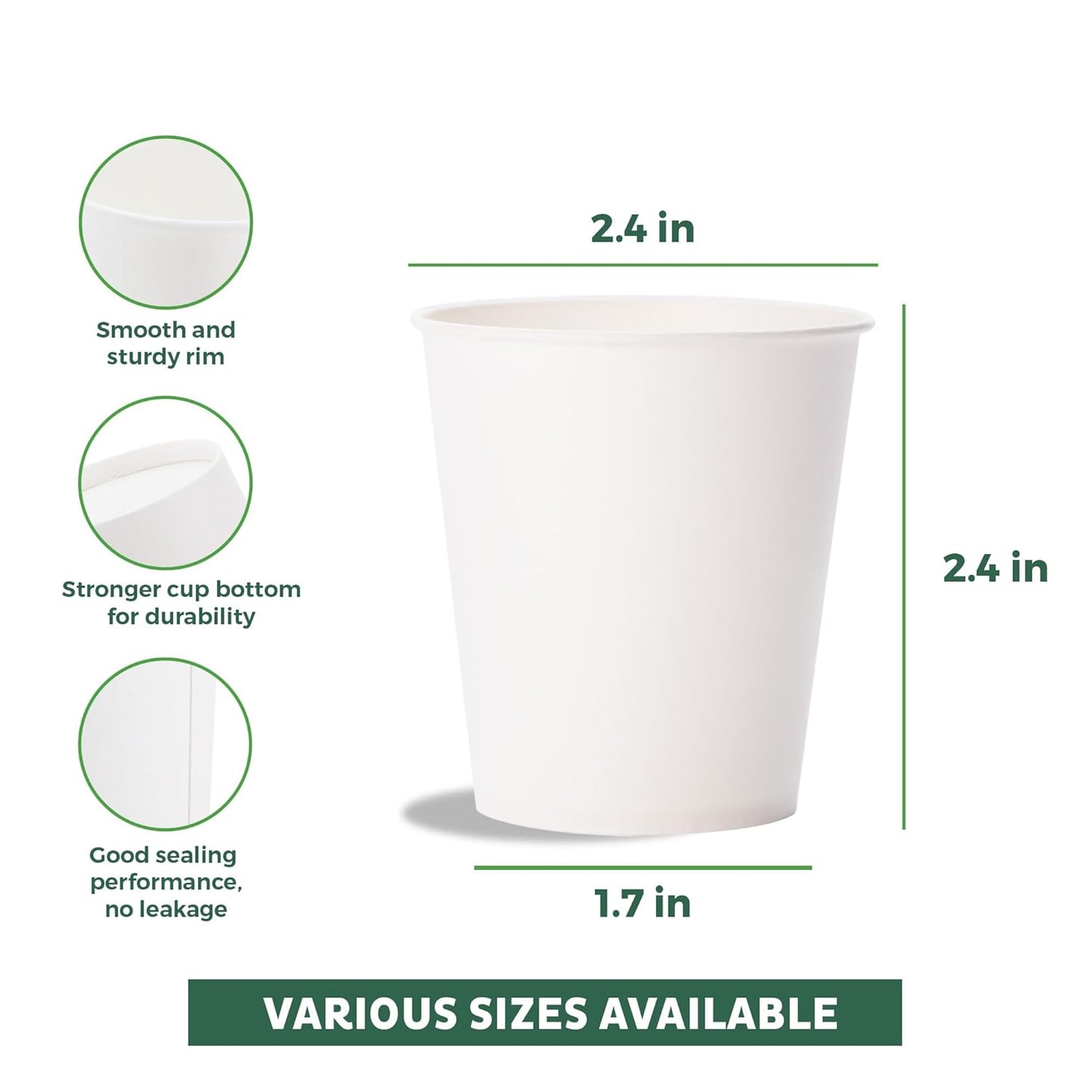 Freshware Coffee Cups 4 oz [1000 Pack] Disposable Paper Cups for Mouthwash Cups, Hot Paper Coffee Cup, Ideal for Bathroom Cup