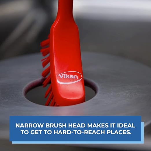 Vikan - Fine Dish Brush - Heavy-Duty, Slip-Resistant Cleaning Brush, - Image 5