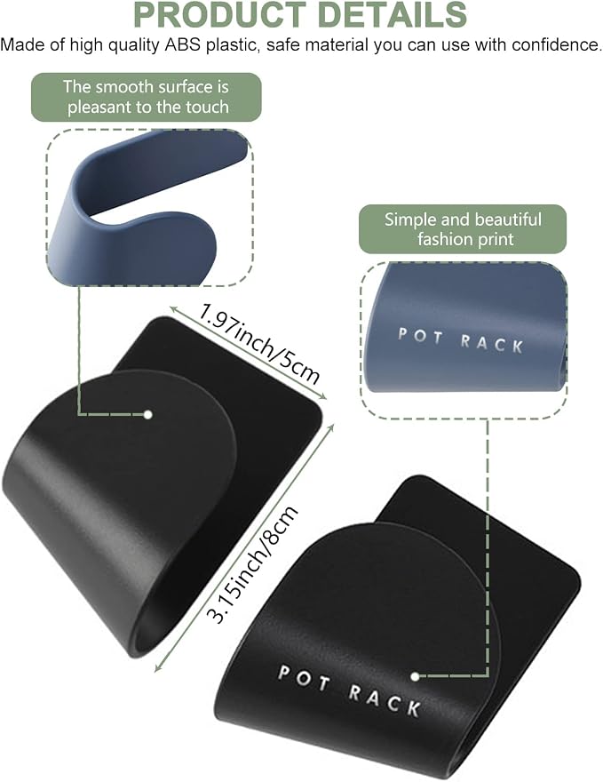 Tendiren Pot Lid Organizer, 3 Pairs of Adjustable Wall Mount Pot Lid Holder - Image 3