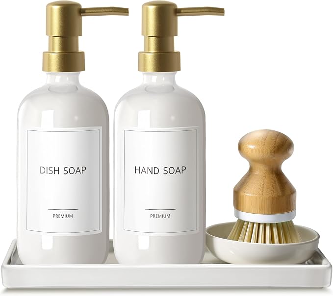 GMISUN Kitchen Soap Dispenser, 16 Oz Kitchen Dish Soap Dispenser Set by GMISUN