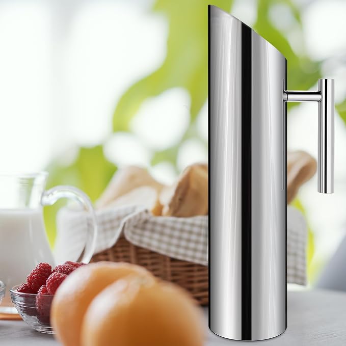 Funnymoom Stainless Steel Water Pitcher 70oz Modern Metal Pitcher - Image 7