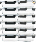 GULFLIN 12 Pack 22oz Glass Meal Prep Containers, Food Storage Containers by GULFLIN
