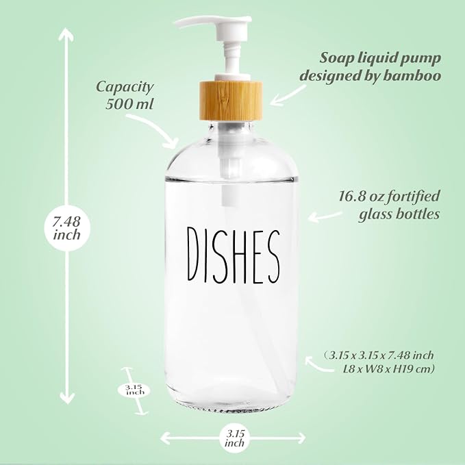 LOOCHICA Clear Glass Soap Dispenser Set - Image 7