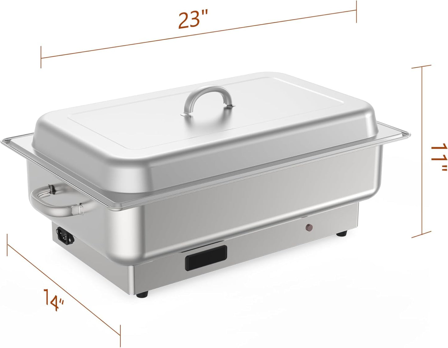 Electric Chafing Dish Buffet Set, 9QT Buffet Servers and Warmers Stainless Steel, Commercial Food Warmer with 1 Full-Size Pan & 2 Half-Size Pan, Temperature Control Display for Parties, Catering