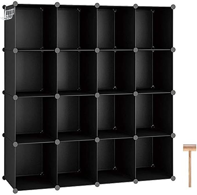 C&AHOME Cube Storage Organizer, 16-Cube Shelves Units, Plastic Storage Cubes by CAHOME