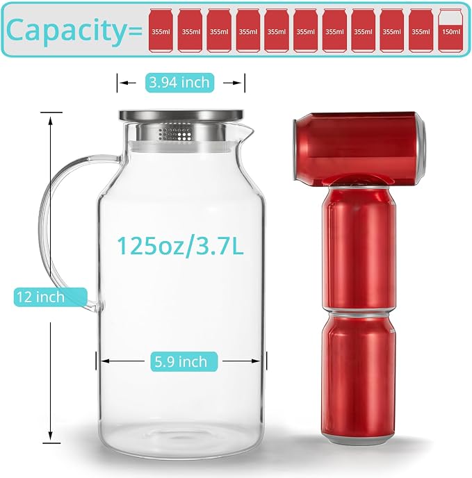 Bivvclaz 1 Gallon Glass Pitcher - Image 2