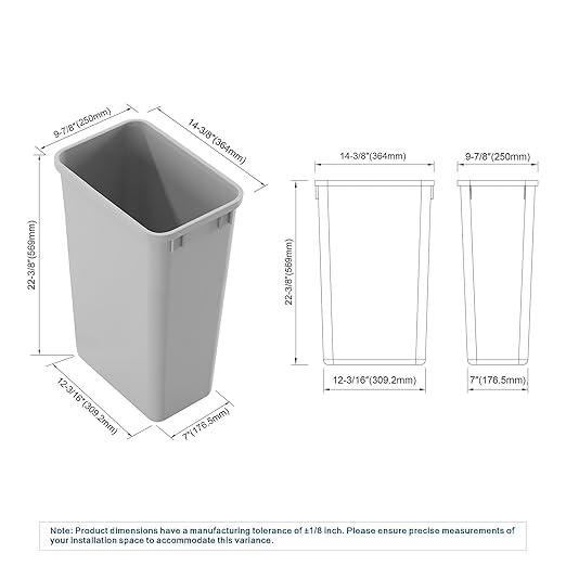 Dowell 5 Pack 50Qt Wastebasket Trash Container, - Image 4