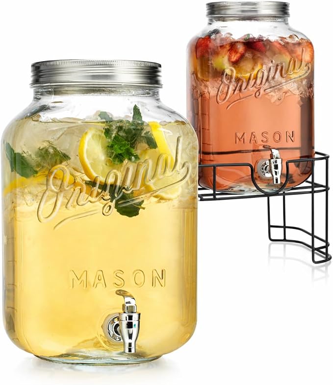 MosJos 2 GALLON Glass Drink Dispensers by MosJos