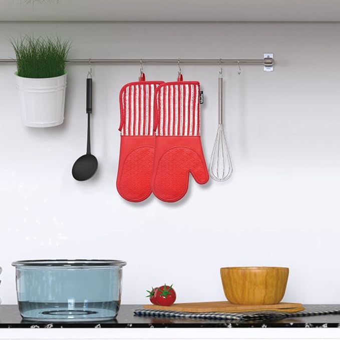 Alselo Silicone Oven Mitts Heat Resistant 932℉ - Image 7
