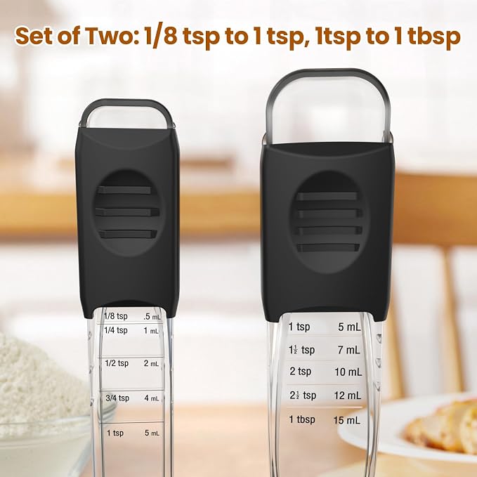 Professional Adjustable Measuring Spoons Set of 2#2258, Fits in Spice Jars - Image 2