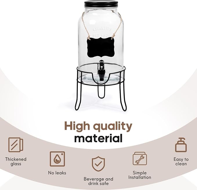 1.5 Gallon Glass Drink Dispensers - Image 4