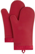 KITCHENAID Ribbed Soft Silicone Oven Mitt 2-Pack Set, Passion Red by KitchenAid