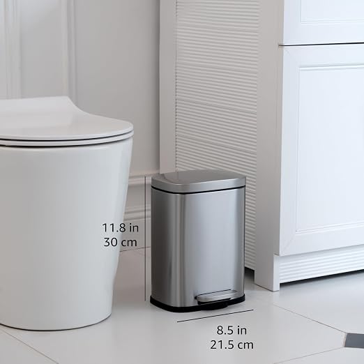 Amazon Basics Smudge Resistant Mini Rectangular Trash Can - Image 3