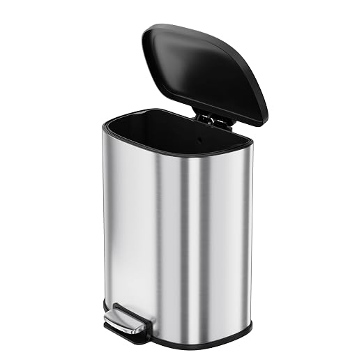 Garvee Stainless Steel Trash Can, 50 L/13 gal Hands Free Garbage Can by Garvee