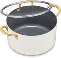 BEZIA 8 Quart Ceramic Stock Pot, Non Toxic Soup Pots by BEZIA