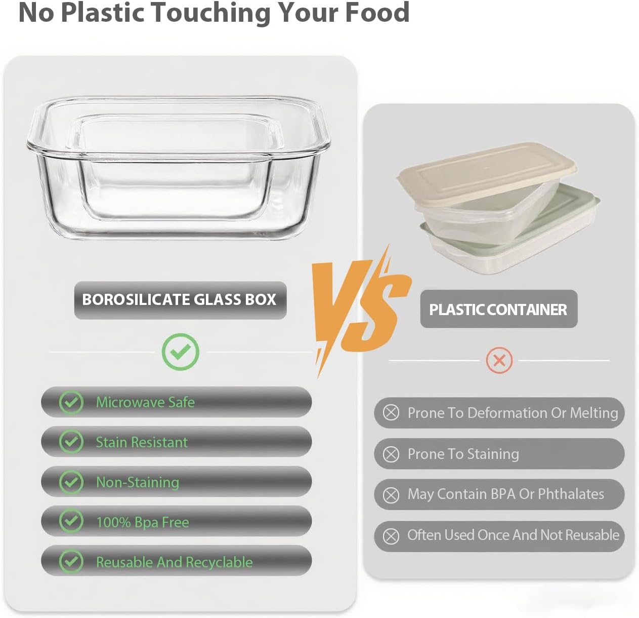 GENICOOK 30 Pieces Glass Food Storage Containers with Snap Locking Lids,Glass Meal Prep Containers Set - Airtight Lunch Containers, Microwave, Oven, Freezer and Dishwasher White