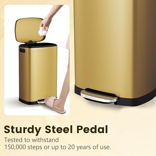 ELPHECO Kitchen Trash Can with Lid Soft Close, 13 Gallon / 50L Stainless Steel - Image 5
