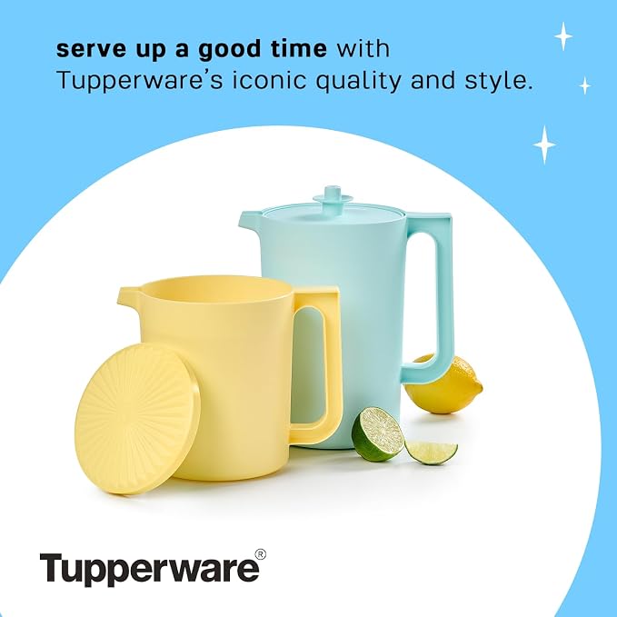 Tupperware Heritage Pitcher Set in Vintage Blue and Yellow Colors, Dishwasher - Image 5