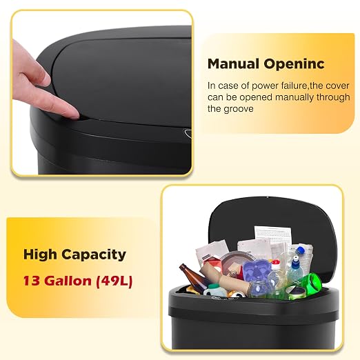 BestOffice | 13 Gallon Plastic Trash Can - Image 4