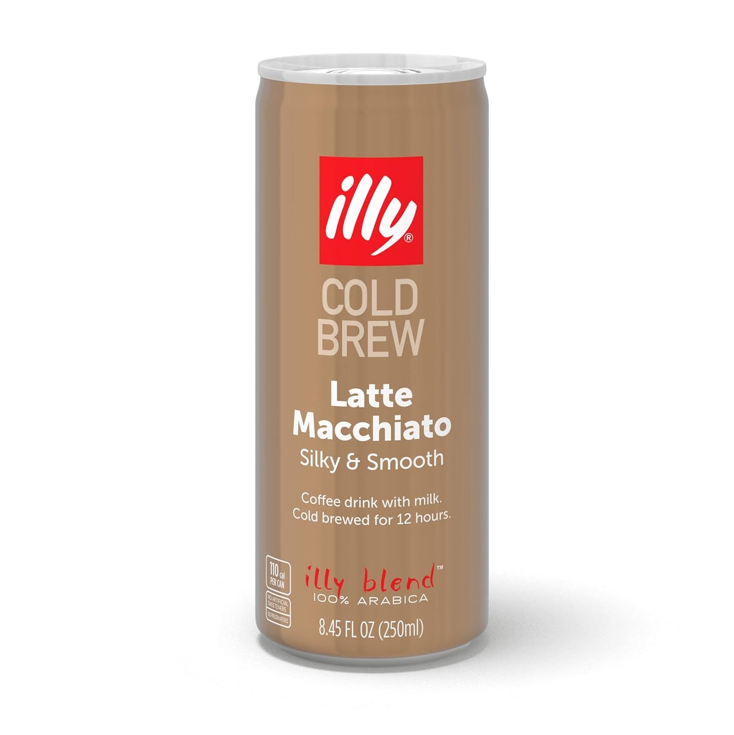 illy Ready To Drink Coffee – Latte Macchiato Cold Brew Cans - 100% Arabica - Smooth & Refreshing Taste - Convenient, Easy to Carry Drink with Milk – 8.5 oz.