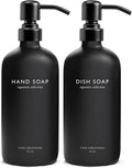 Vine Creations Black Glass Soap Dispenser Set, Dish Soap and Hand Soap by VineCreations