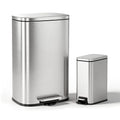 13 Gallon Trash Can and 1.6 Gallon Kitchen Trash Can Combo Set, Stainless Steel by Unknown