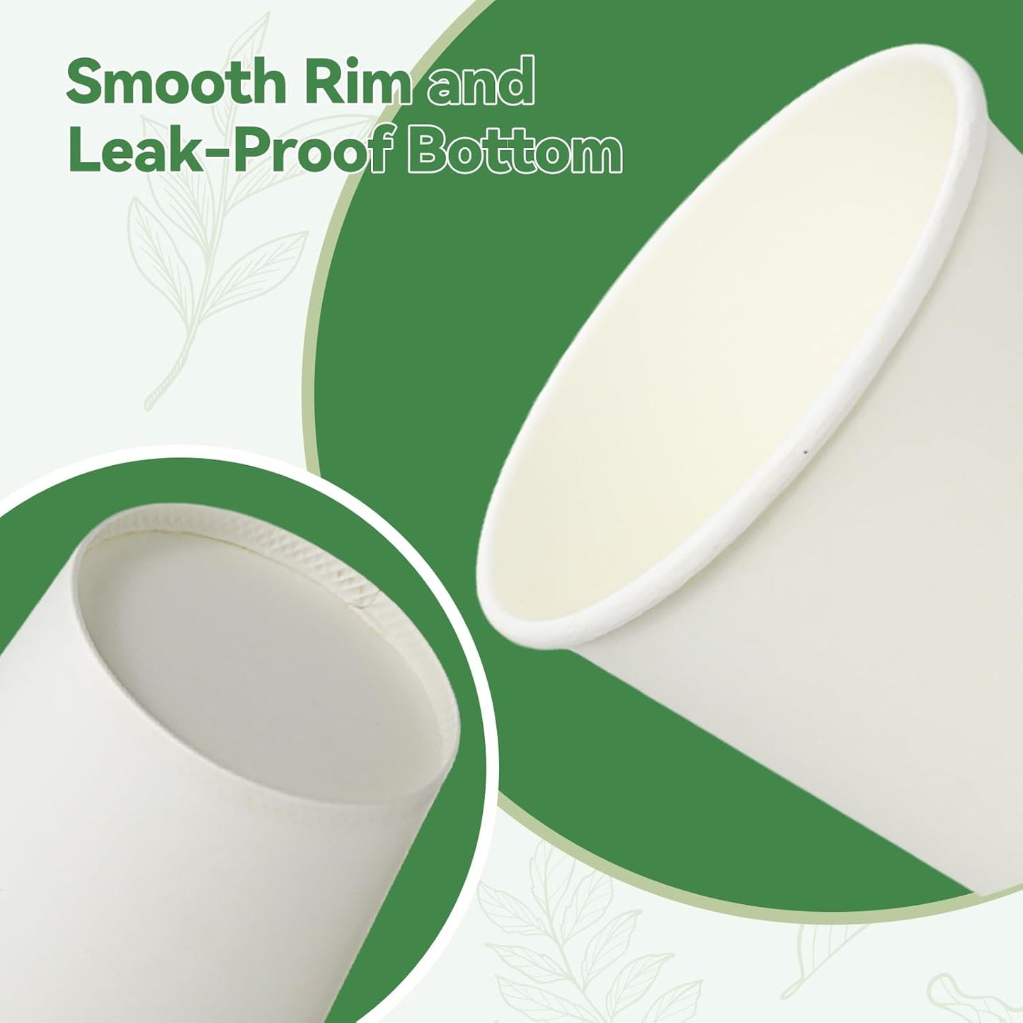 Disposable Cups, 200 Pack 8 Oz Paper Cups, Disposable Coffee Cups 8 Oz, Hot Cups Tea Cups Water Cups for Home Office Travel Party