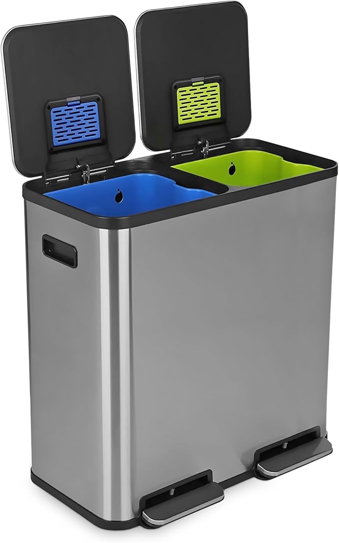 SIMPLI-Magic 21 Gallon Dual Compartment Kitchen Trash Can by Simpli-Magic