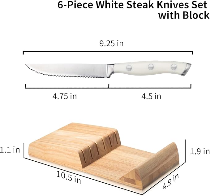 Alata 6-Piece White Steak Knives Set - Image 4