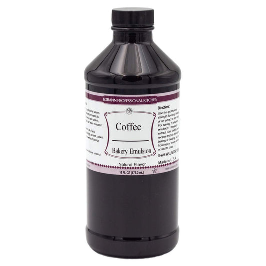LorAnn Oils Coffee Bakery Emulsion: True Essence, Ideal for Boosting Fruit Tones in Cakes, Cookies & Desserts, Gluten-Free, Keto-Friendly, Extract Substitute Essential for Your Kitchen, 16 Oz