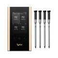 SYNC Gold Wireless Meat Thermometer | Four Slim Probes | 10x Stronger Signal Than Bluetooth | Reliable Readings Through Closed Smoker, Kamado Grill, BBQ, and Tough Obstacles | Easy-to-Use Base
