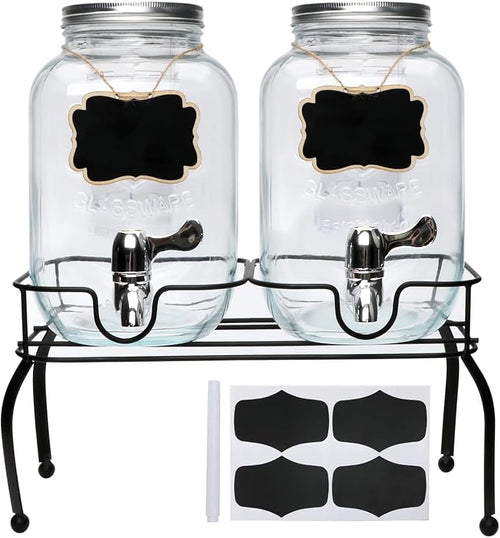 1-Gallon Glass Beverage Dispenser, Accguan Drink Dispenser by Accguan