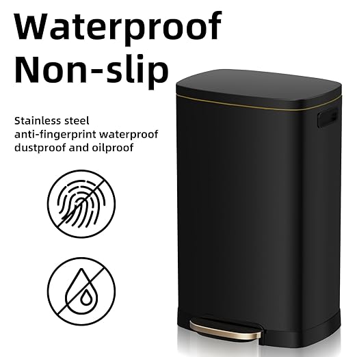 KdbK 13 Gallon Trash Can with Lid, 50L Fingerprint Proof Stainless Steel - Image 5