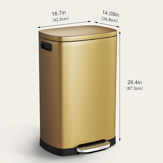 ELPHECO Kitchen Trash Can with Lid Soft Close, 13 Gallon / 50L Stainless Steel - Image 4