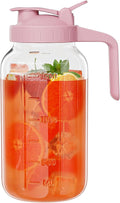 Glass Mason Jar Pitcher, 64 oz Wide Mouth Jug by Junvpic