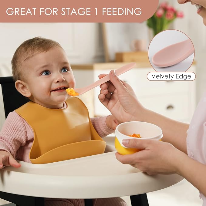 6-Piece Silicone Baby Feeding Spoons, First Stage Infant Spoons, Soft-Tip Easy - Image 5