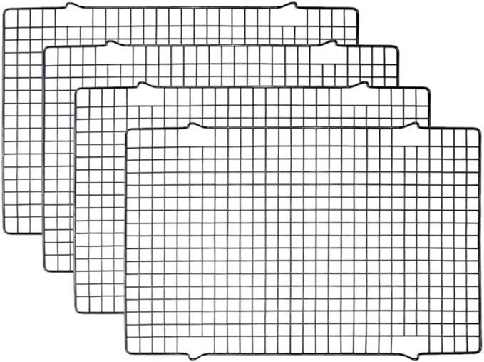 Tebery 4 Pack Black Heavy-Duty Wire Cooking Rack Baking Racks, Nonstick Baking by Tebery