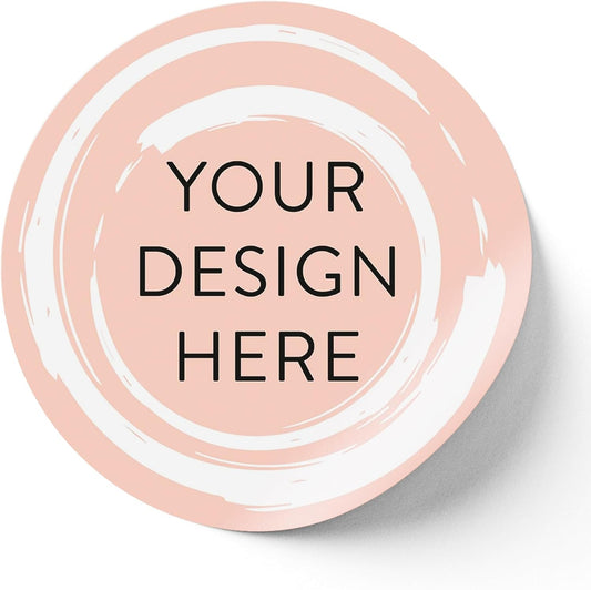 100 Custom Vinyl Stickers - Upload Your own Image, Text, Design, Logo - Personalized Logo Labels for Handmade, Packaging, Bottle, Jars, Candle, Brand Stickers (Peach, 2x2)