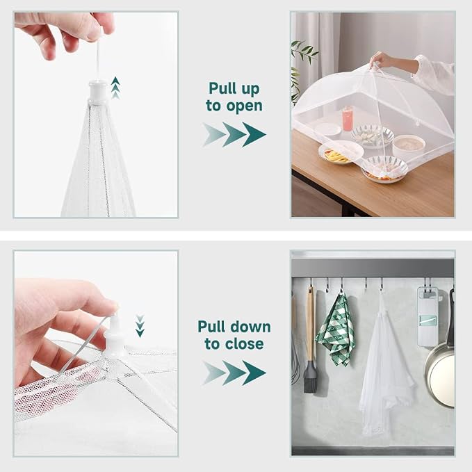 2 Pack Extra Large Food Tents SPANLA 41"X27" Pop-Up Mesh Food Covers - Image 4
