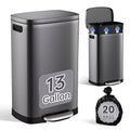 ELPHECO Kitchen Trash Can with Lid Soft Close, 13 Gallon / 50L Stainless Steel by ELPHECOUSA