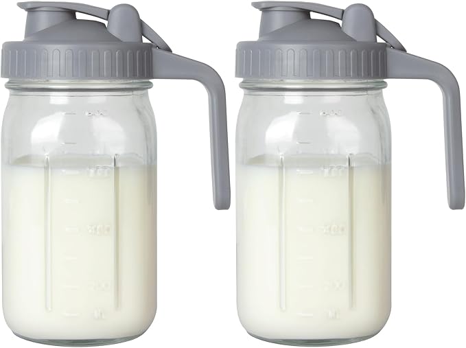 OneDream 2PACK Breast Milk Pitcher 32oz Glass Pitcher by OneDream