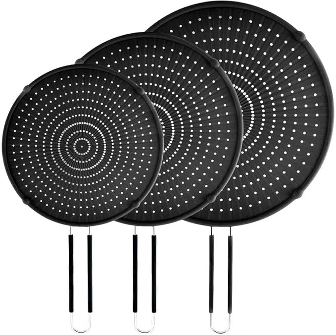 Splatter Screen for Frying Pan, Silicone Grease Splatter Guard, Heat-Resistant by PLACHIDAY