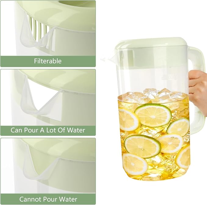 0.6 Gallon 2.5 Litre Clear Plastic Pitcher - Image 3