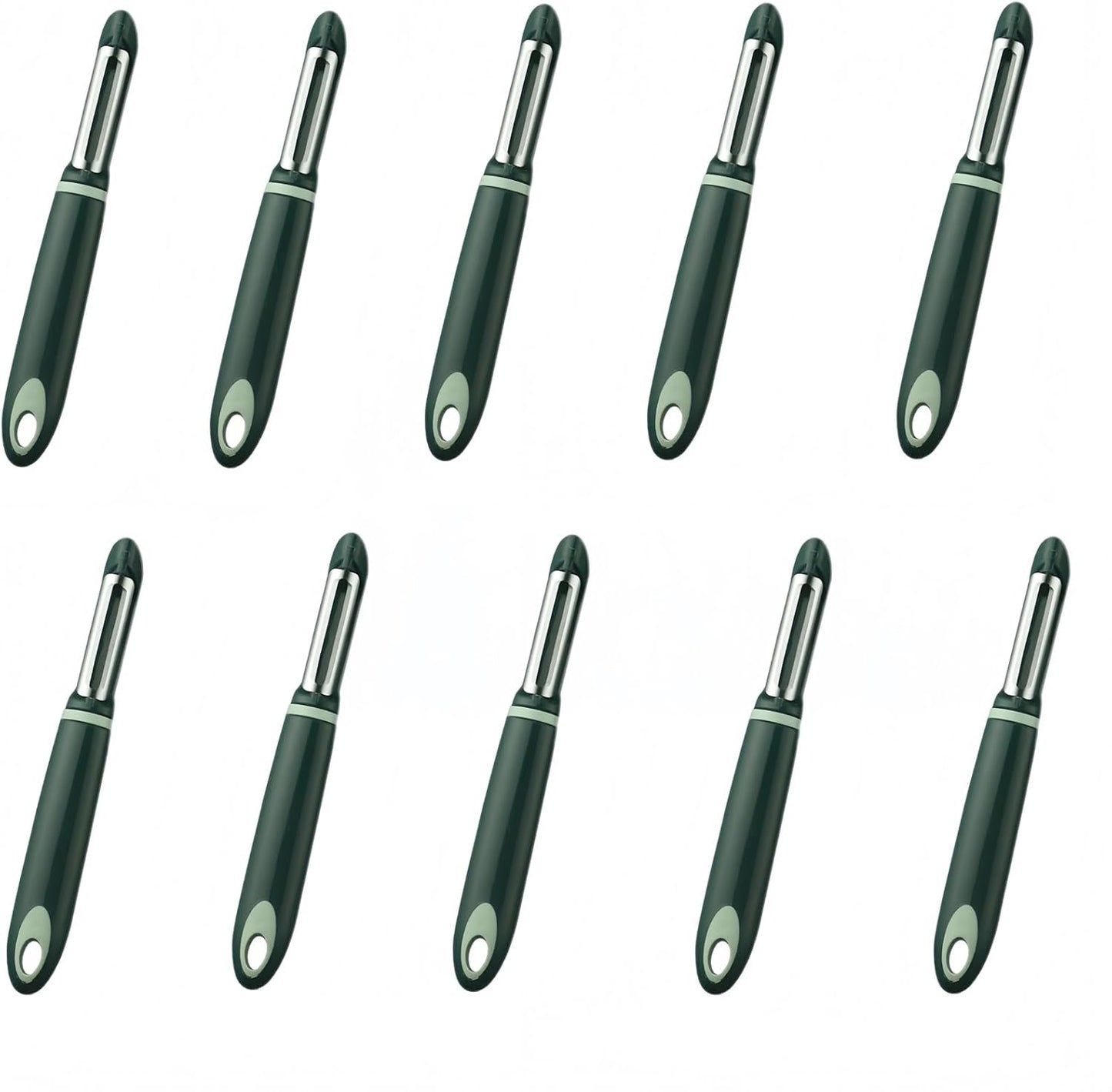 10 Pack Vegetable Potato Peeler for Kitchen,Ergonomic Soft-Touch Handle-Black (Aquamarine, 10 Pack)