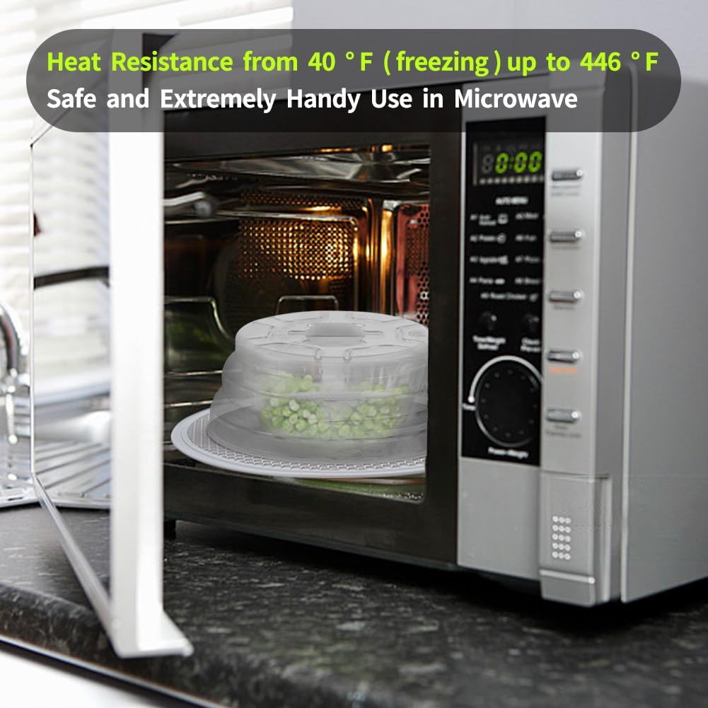 Microwave Dish Cover Microwave Cover for Food Microwave Splatter Cover - Silicone Microwave Plate Cover Dish Covers for Microwave Oven Cooking Anti-Splatter Guard Lid