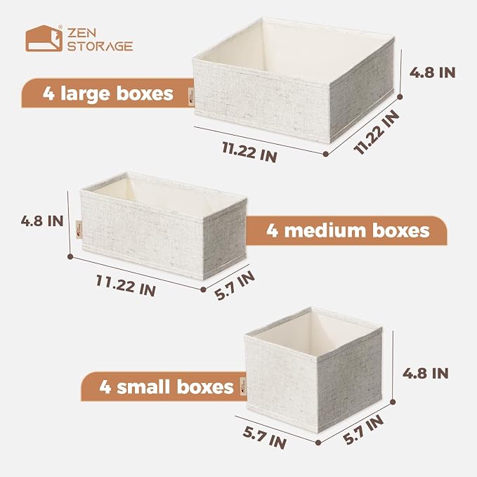 Cotton Linen Drawer Organizer for Baby Clothes, Premium Foldable Storage Bins - Image 7