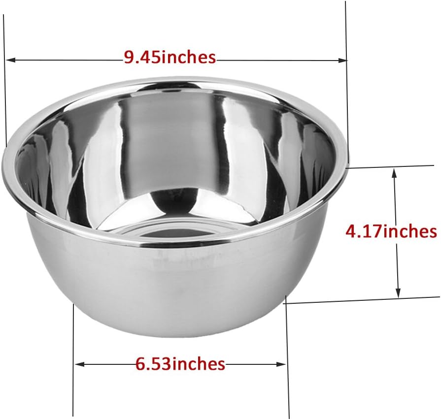 meleg otthon Stainless Steel Bowl,3QT Salad Bowl,Metal Bowls,Stainless Steel Basin,Heavy Duty Deeper Edge Mirror Finish Dishwasher Safe bowl (M)…