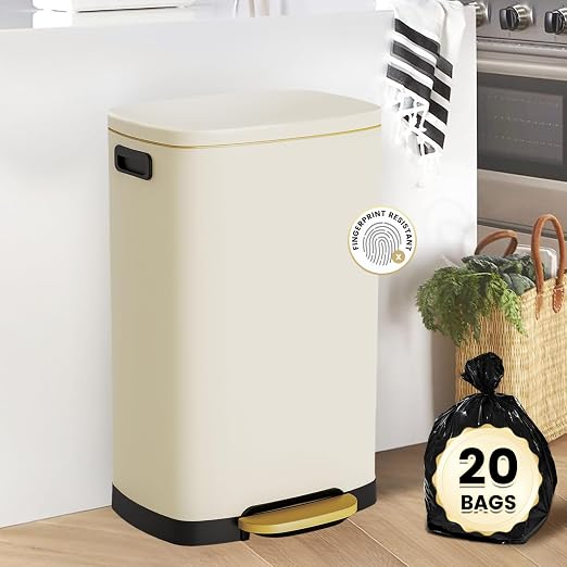 ELPHECO Kitchen Trash Can with Lid Soft Close, 13 Gallon / 50L Stainless Steel - Image 2