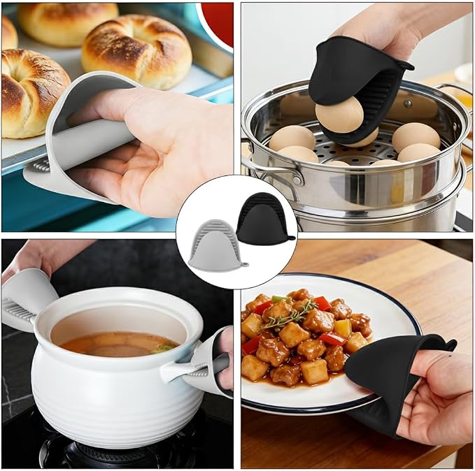 4 PCS Silicone Oven Mitts Heat Resistant Mini Oven Gloves - Image 7