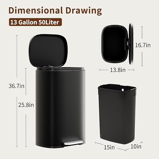 PayLessHere Stainless Steel Trash Can - Image 7